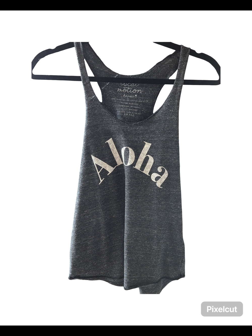 Aloha Graphic Racerback Tank Top - Charcoal